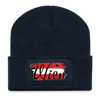 Flag Austria Vienna - Recycled Patch Beanie - french navy - Front