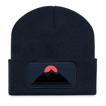 Mountains Sun Hiking Club d’Alpinisme en plein air - Beanie recyclé à patch - bleu marine - Devant