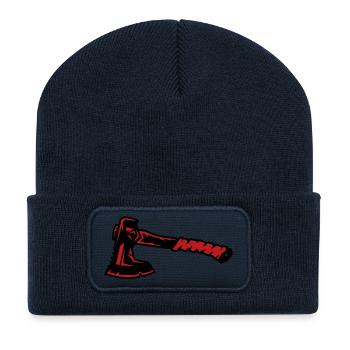 Axe Lumberjack Bushcraft Camping de survie - Beanie recyclé à patch - bleu marine - Devant