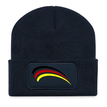 Conception du drapeau allemand - Beanie recyclé à patch - bleu marine - Devant