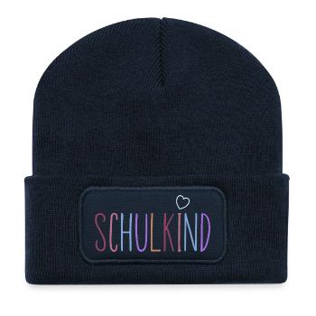 Schulkind Einschulung Design - Recycelte Patch Beanie - French Navy - Vorne