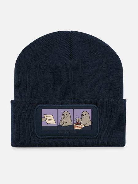Gütesiegel - Recycelte Patch Beanie - French Navy