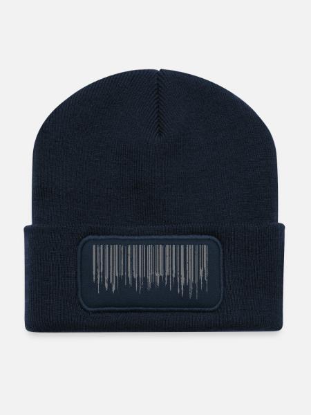 Barcode - Gray - Recycled Patch Beanie - french navy