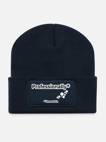 Professionally Uncertain – Office Humor - Recycled Patch Beanie - french navy