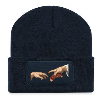 Côtes BBQ – La Création – Barbecue amusant - Beanie recyclé à patch - bleu marine - Devant