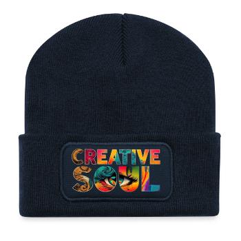 Artiste Soul Créatif Coloré Dicton. - Beanie recyclé à patch - bleu marine - Devant