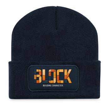 BLOCK – Building Character | Wooden play on words - Recycled Patch Beanie - french navy - Front