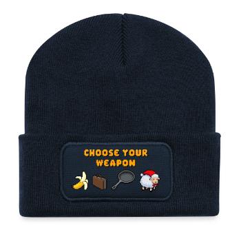 Wähle deine Waffe - Recycelte Patch Beanie - French Navy - Vorne