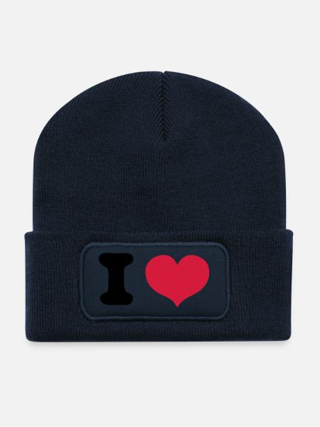 i love - Recycled Patch Beanie - french navy