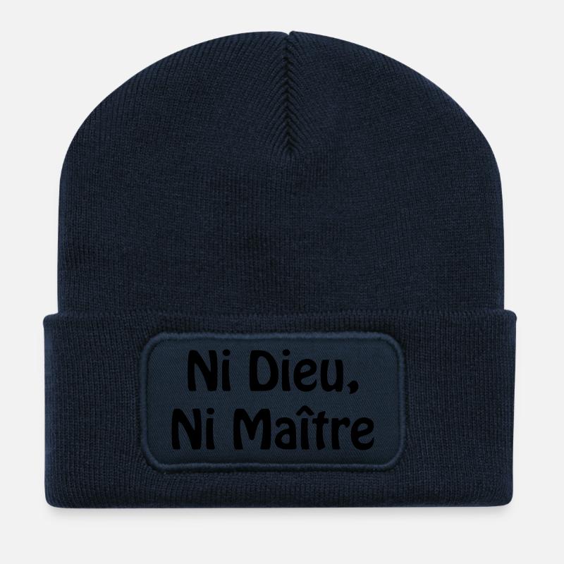 Ni Dieu, Ni Maitre - Beanie recyclé à patch - bleu marine