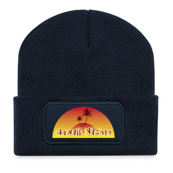 Hawaii-Nächte - Palme - Recycelte Patch Beanie - French Navy - Vorne