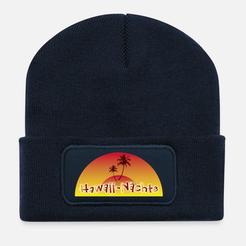 Hawaii-Nächte - Palme - Recycelte Patch Beanie - French Navy