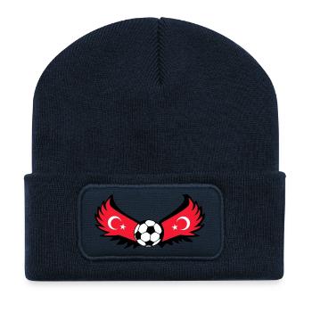 Football Turquie - Beanie recyclé à patch - bleu marine - Devant