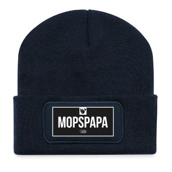 Mopspapa - Recycelte Patch Beanie - French Navy - Vorne