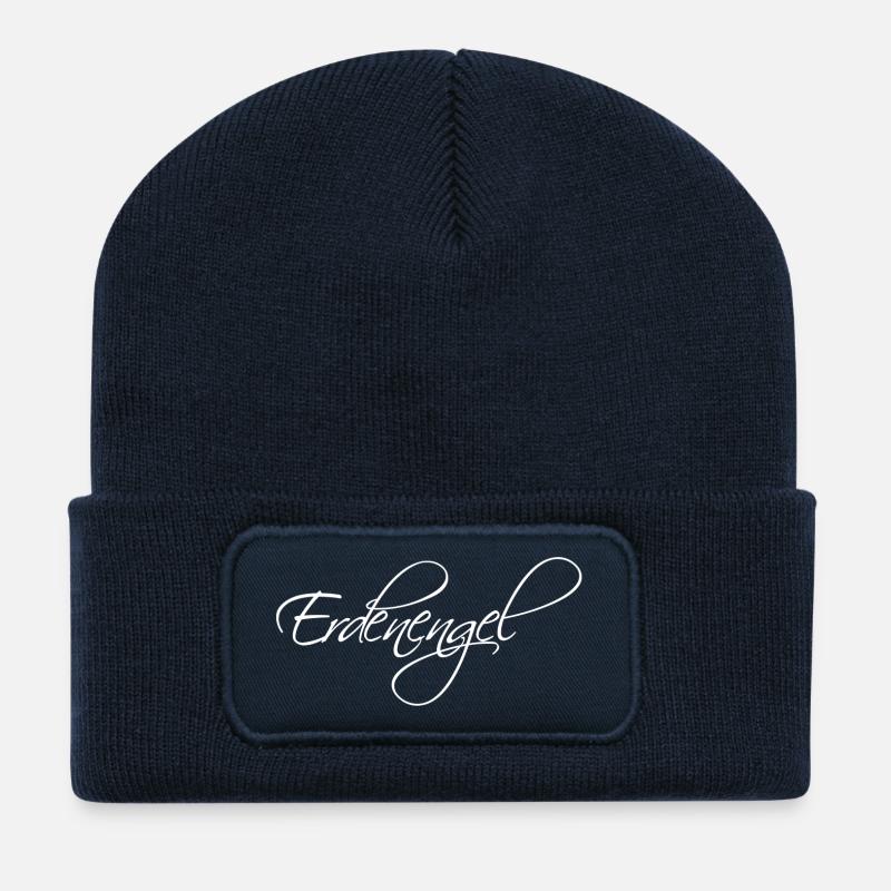 Erdenengel Weiß - Recycelte Patch Beanie - French Navy