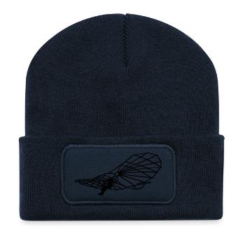 Oldtimer Fluggerät - Recycelte Patch Beanie - French Navy - Vorne