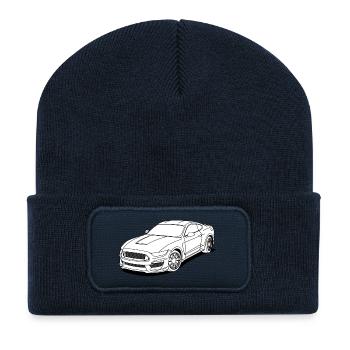 white - Recycled Patch Beanie - french navy - Front