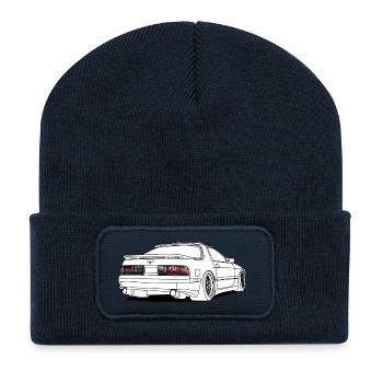 old rx7 white - Beanie recyclé à patch - bleu marine - Devant