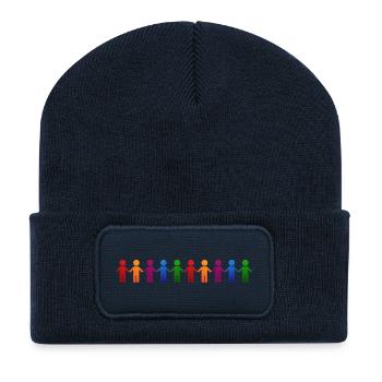 Menschenkette - Recycelte Patch Beanie - French Navy - Vorne
