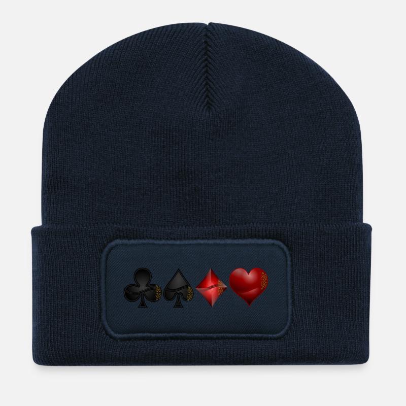 Kreuz Pik Karo Herz - Recycelte Patch Beanie - French Navy