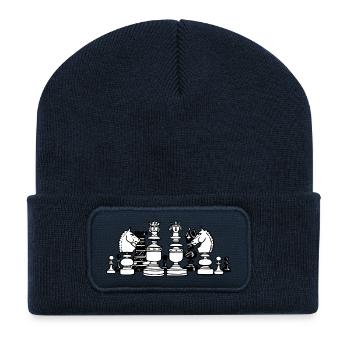 Schach - Recycelte Patch Beanie - French Navy - Vorne