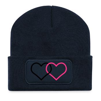 Coeur alliances mariage Corazone alianzas Herz Ehe - Beanie recyclé à patch - bleu marine - Devant