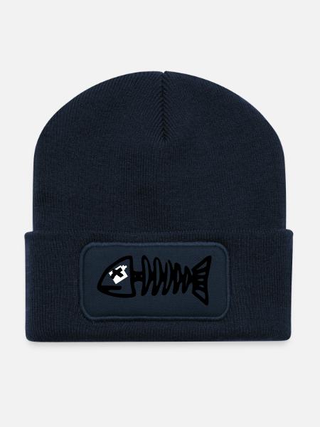 Fischgräte - Recycelte Patch Beanie - French Navy