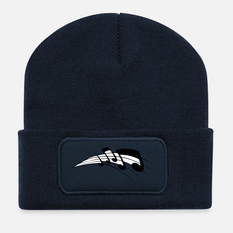Musik Noten - Recycelte Patch Beanie - French Navy