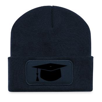 Graduation Party - Doctorat - Cadeaux - Beanie recyclé à patch - bleu marine - Devant