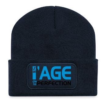 L'Age de la Perfection (2c) - Beanie recyclé à patch - bleu marine - Devant