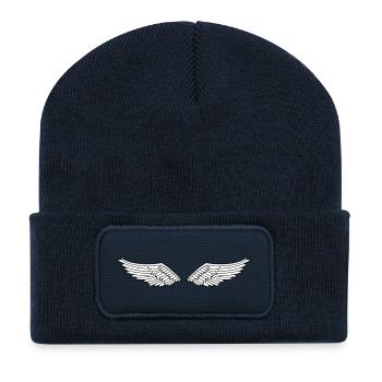 Ailes angéliques - Beanie recyclé à patch - bleu marine - Devant