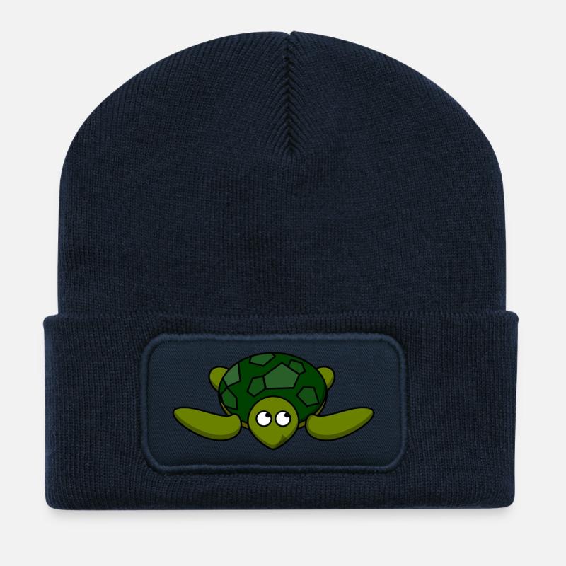 Love turtle - Recycled Patch Beanie - french navy