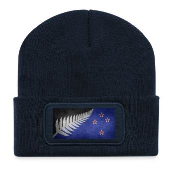 Drapeau Nouvelle-Zélande Nouvelle-Zélande Nous aimons - Beanie recyclé à patch - bleu marine - Devant