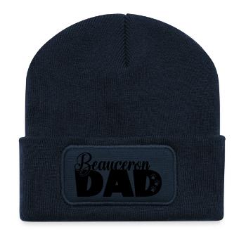 Beauceron Dad - Hundepapa lustiger Spruch - Recycelte Patch Beanie - French Navy - Vorne