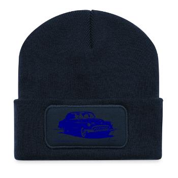 Old Timer in blau - Recycelte Patch Beanie - French Navy - Vorne