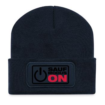 Sauf Modus ON - Recycelte Patch Beanie - French Navy - Vorne