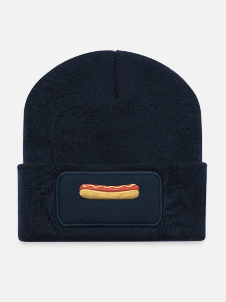 Hot-dog - Beanie recyclé à patch - bleu marine