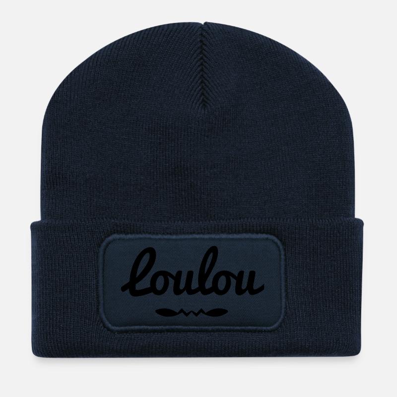 Loulou - Beanie recyclé à patch - bleu marine