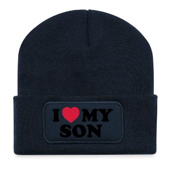 I love my son - Recycelte Patch Beanie - French Navy - Vorne