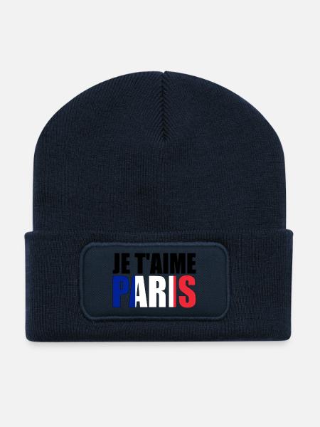 PARIS - Recycelte Patch Beanie - French Navy