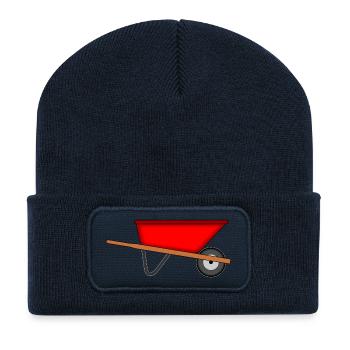 Jardinier de brouette - Beanie recyclé à patch - bleu marine - Devant