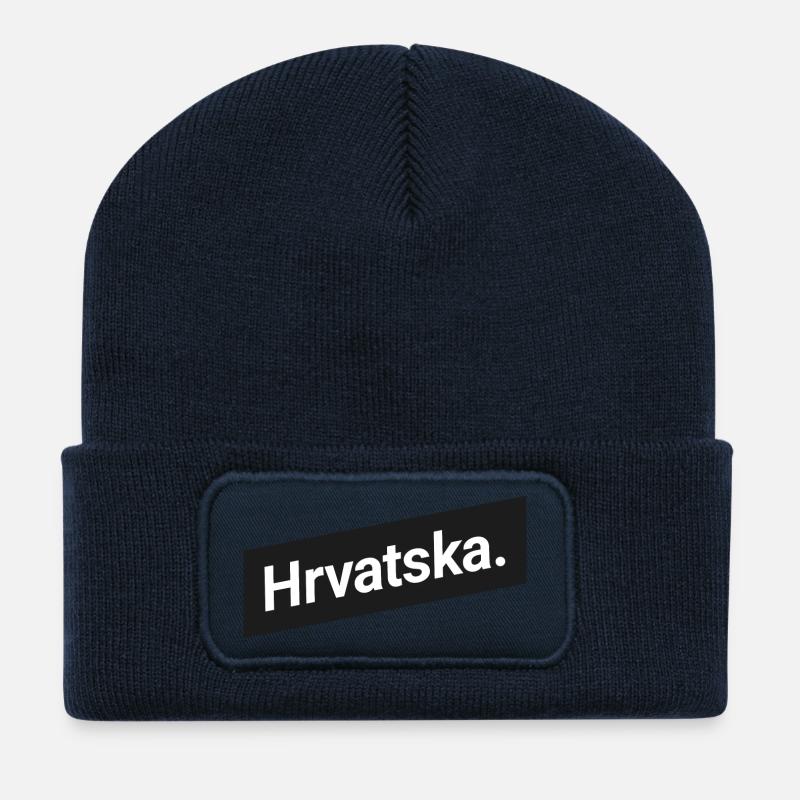 Hrvatska Kroatien - Recycelte Patch Beanie - French Navy