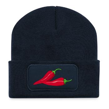 Chili chaud - Beanie recyclé à patch - bleu marine - Devant