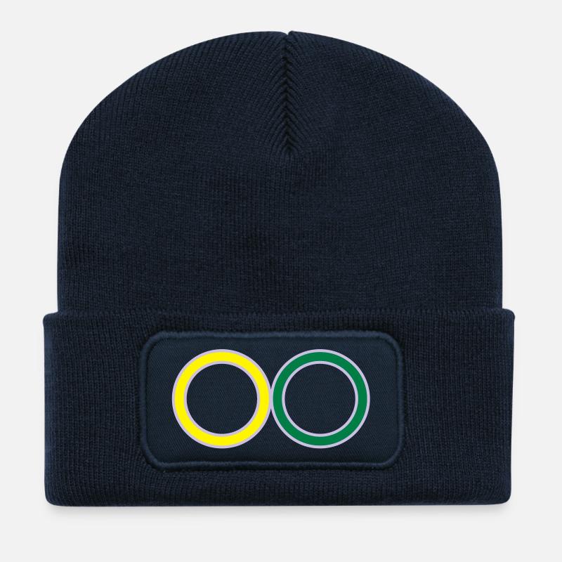 2_anneau - Beanie recyclé à patch - bleu marine