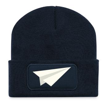 Klassische Papierflugzeug - Recycelte Patch Beanie - French Navy - Vorne