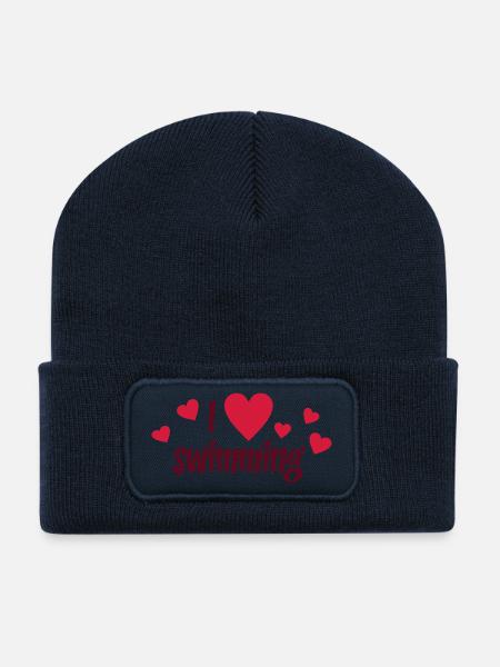 schwimmen - Recycelte Patch Beanie - French Navy