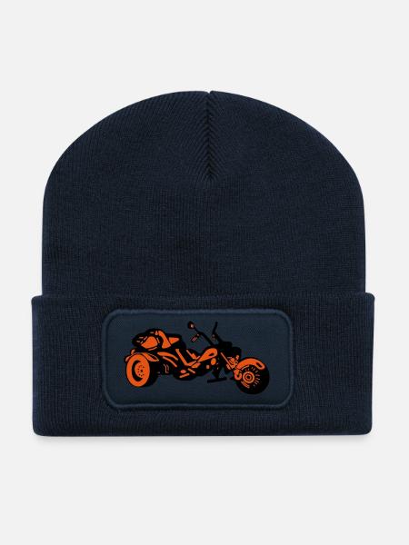 Chopper Inferno – Comic Style Trike - Recycelte Patch Beanie - French Navy