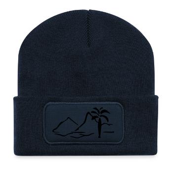 Palme Insel - Recycelte Patch Beanie - French Navy - Vorne