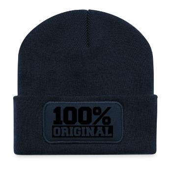 100 Percent Original - Beanie recyclé à patch - bleu marine - Devant