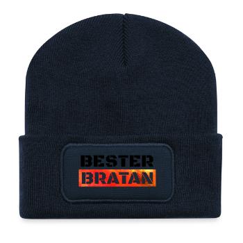 Bester Bratan Bruder Kumpel Digga - Recycelte Patch Beanie - French Navy - Vorne